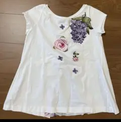 MONNALISA 花柄刺繍 カットソー 　10