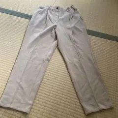 as know as du base プリーツ入りウエストゴムパンツ ベージュ