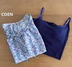 【美品】　COEN コーエン 長袖ブラウス & カップ付きキャミソールセット