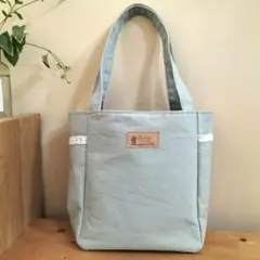 両サイドボトルホルダーつき　キャンバス✕リネン　トートバッグ
