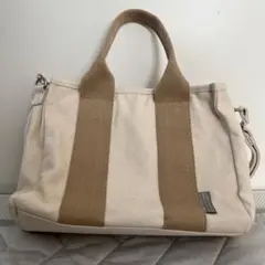 アイボリー キャンバス トートバッグ