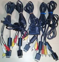 【ジャンク】PS系AVケーブル5個+PS3用USBケーブル+Vita充電ケーブル