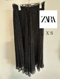 ⭐️ZARA⭐️ XS ブラックドットカジュアルパンツ　　ウエストゴム