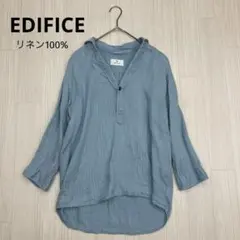 EDIFICE エディフィス 麻 デニム風 長袖 シャツ ブラウス プルオーバー