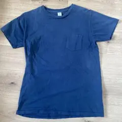 USA製ベルバシーン　ネイビー コットン Tシャツ Mサイズ ポケット付き