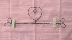 ❤タペストリーハンガー#2⭐ワイヤークラフト木製ピンチ2個付❤ハンドメイド