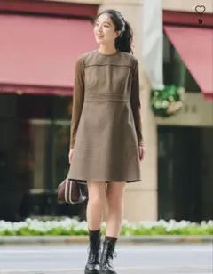 ソフトリブクルーネックT 36BROWN