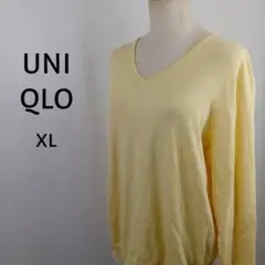 UNIQLO　長袖　プレミアムコットンブレンドニット　XL　イエロー