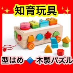 形合わせ 木製パズル　型はめ ブロック モンテッソーリ 知育玩具 プレゼント