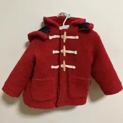 赤いフリースダッフルコート 90cm ムージョンジョン