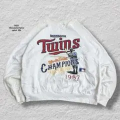 超激レアMLBミネソタツインズスウェット80sホワイトMオールドデザインボロ