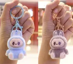 ラブブぬいぐるみキーホルダーブラウン セット2点 T4