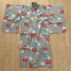 浴衣 ゆかた　水色 花柄 着物 110cm