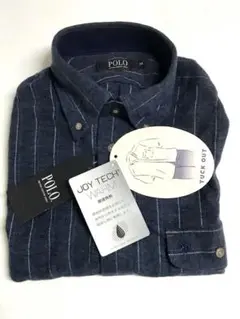 POLO 毛混 ボタンダウン長袖シャツ Mサイズ　新品、未使用タグ付★し7435
