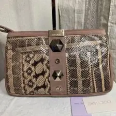 JIMMY CHOO ♡ジミーチュウ パイソン×スエードクラッチバッグ