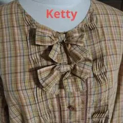 KETTY　ケティ　長袖ブラウス　 チェック　リボン