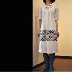 ★即日発送★最終値下げ★ミナペルホネン★dear★お花刺繍★リボンつきワンピース