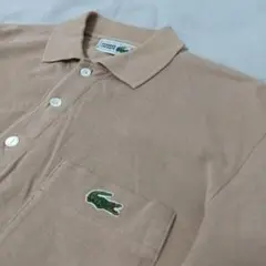 LACOSTE ベージュ 長袖ポロシャツ