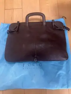 最終値★【新品】F.CLIO ブラウン ビジネスバッグ(水色かばん袋付き)