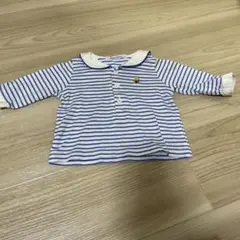 familiar 襟付きストライプTシャツ 70