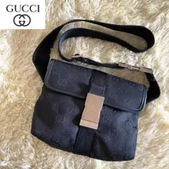 美品✨GUCCI グッチ GG柄ボディバッグ ウェストポーチ ブラック