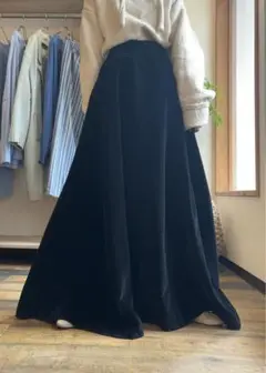vintage velours flare long skirt