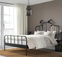 【川崎市引き取り限定】IKEA ダブルベッドフレーム ブラック 川崎市引き取り限定】IKEA ダブルベッドフレーム ブラック