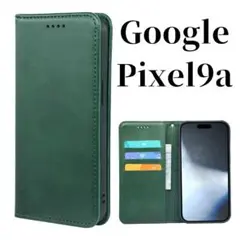 Google Pixel9a ケース 手帳型 スリム カバー グーグル グリーン