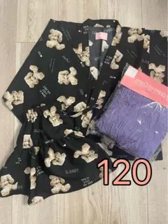 rabyraby ラビラビ ドレス浴衣 くま クマ セット ブラック 120