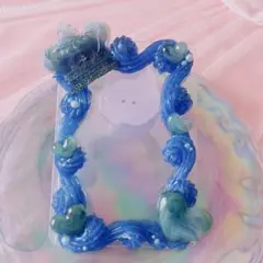❁⃘*.゜ダークブルーなトレカケース❁⃘*.゜ホイップデコ レジン