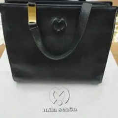 mila schön 黒 レザーハンドバッグ