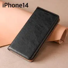 スマホ　ケース　iPhone14　ブラック　iPhone　手帳型　14　黒色　②