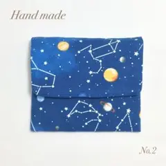 宇宙 星座 移動ポケットポーチ クリップ付き ハンカチ ティッシュ入れ　②