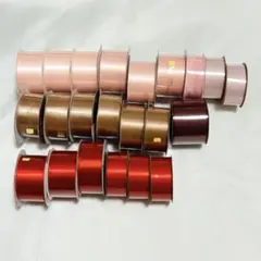 ◎新品未使用品　ピンクレッド系リボンまとめ売り