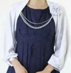 kana コサージュ付き ボレロ グレー