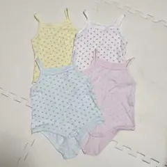 水玉模様 タンクトップ 4枚セット 70cm