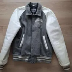 STUSSY 25周年スタジャンサイズLブラウン/ホワイト STUSSY - 2005 USA製 OLD STUSSY 25周年 スタジャン Lの通販 by
