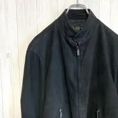 【ダナ キャラン ニューヨーク】USA製 本革スエード ブルゾン 黒 Sサイズ