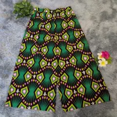 【美品】MARELLA イタリア製 ガウチョパンツ 幾何学柄 花柄 44 LL