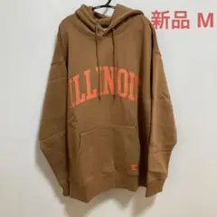 universal overall カレッジロゴ 裏起毛パーカー スウェット M