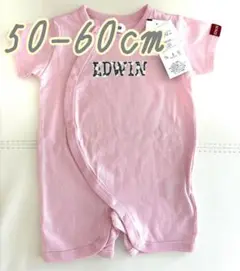 新品未使用タグ付！EDWIN ピンクロンパース 50-60cm