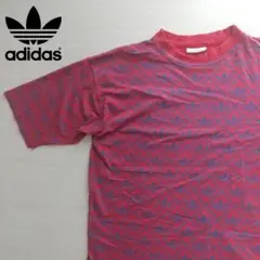adidas アディダス 半袖Tシャツ ヴィンテージ 三つ葉 L 赤