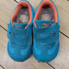 Mizuno ベルクロ スニーカー 15.5cm 青/オレンジ　未使用品