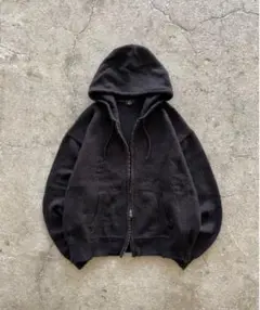 完売品　【MandO】ダブルジップダメージニットフーディ　Mサイズ　短丈