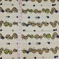 ニット きのこ ボーダー 生成り 約105cm×30cm