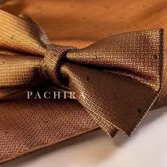 蝶ネクタイ ブラウン ドット柄 2点セット 披露宴 小物 メンズ結婚式 前撮り