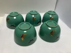 香蘭社蝶々金線湯呑み茶碗5個セット