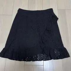 SNIDEL バリエーションラップフリルミニスカート ブラック ブラック