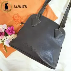 美品 LOEWE ロエベ トートバッグ ロゴ 型押し 肩掛け レザー 保存袋付き