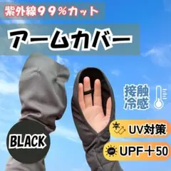 アームカバー スリーブ 冷感 UVカバー 紫外線対策 ロング 黒 スポーツ